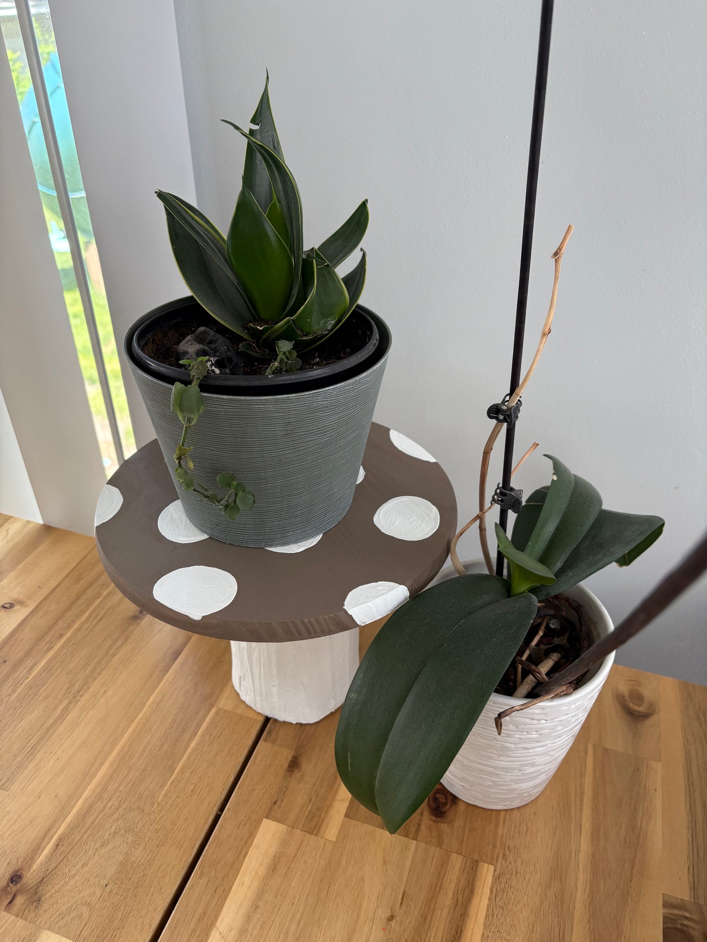 Handcrafted Boho Bloom Wooden Plant Stand