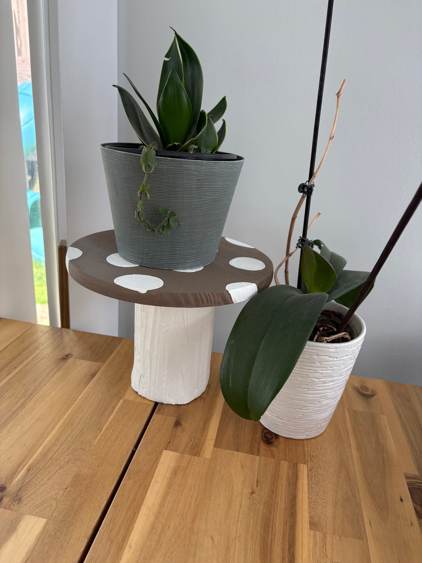 Handcrafted Boho Bloom Wooden Plant Stand